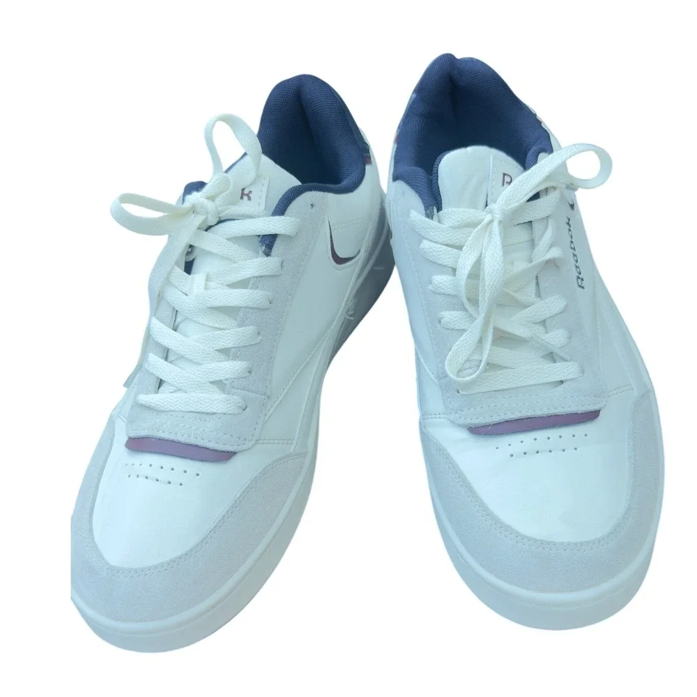 Reebok Court Advance Men Size 12 White Navy Maroon Sneakers Great Condition